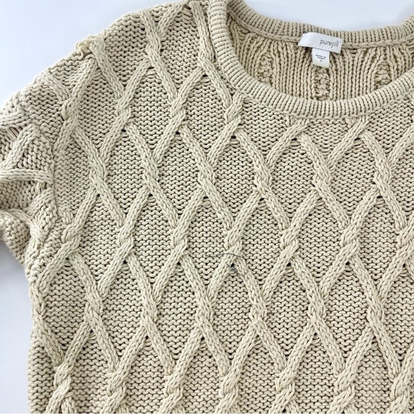 Gilmore Girls Rory Alternative Chunky‎ Cable Knit Tan Fisherman Chunky Sweater S - Picture 14 of 14